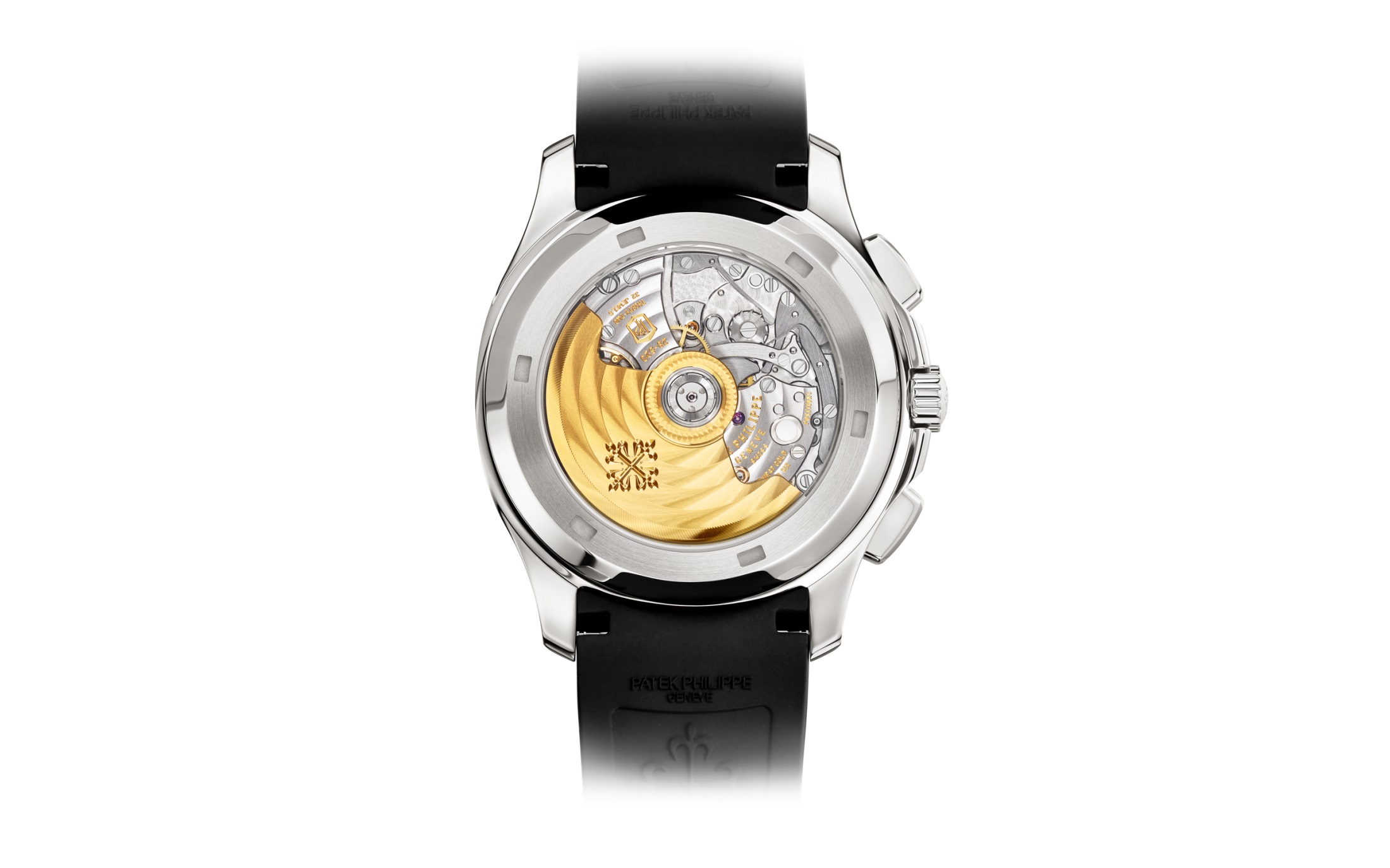 The delicacy of the movement could be viewed through the transparent sapphire crystal caseback.
